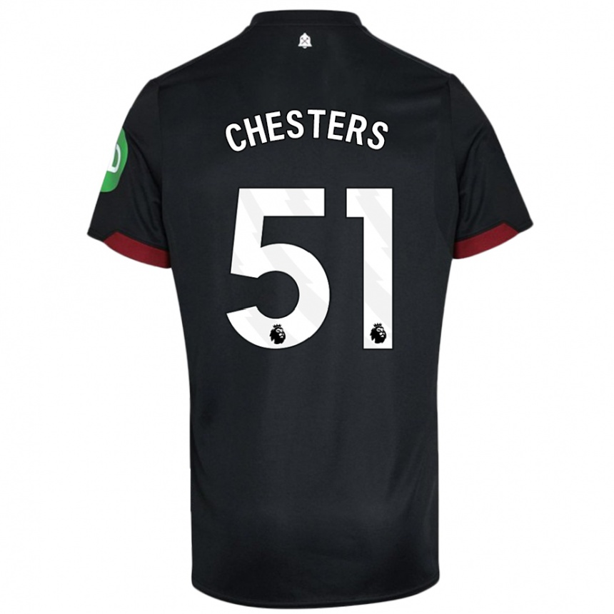 Enfant Football Maillot Dan Chesters #51 Noir Blanc Tenues Extérieur 2024/25 Canada