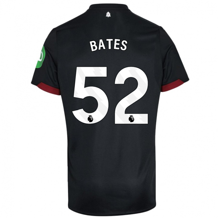 Kids Football Billy Bates #52 Black White Away Jersey 2024/25 T-Shirt Canada