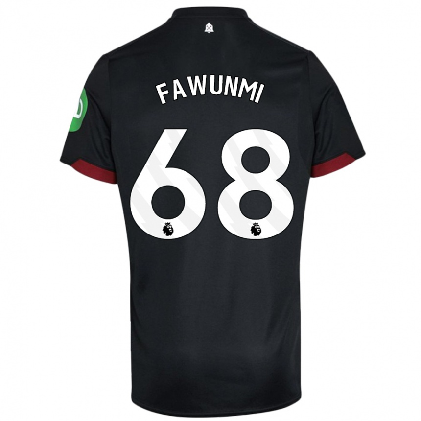 Enfant Football Maillot Favour Fawunmi #68 Noir Blanc Tenues Extérieur 2024/25 Canada