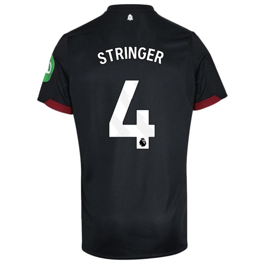 Enfant Football Maillot Abbey Leigh Stringer #4 Noir Blanc Tenues Extérieur 2024/25 Canada