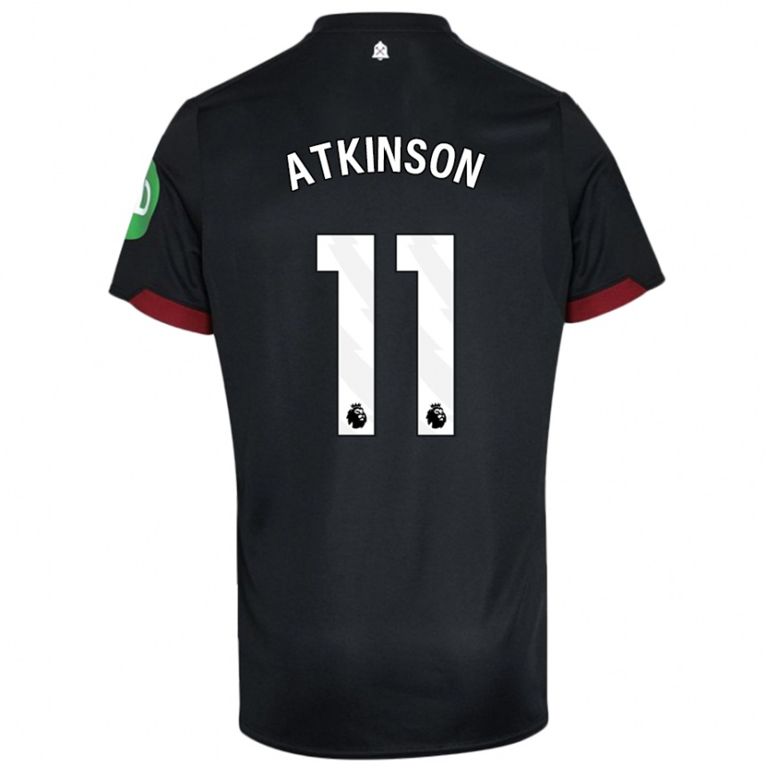 Enfant Football Maillot Izzy Atkinson #11 Noir Blanc Tenues Extérieur 2024/25 Canada