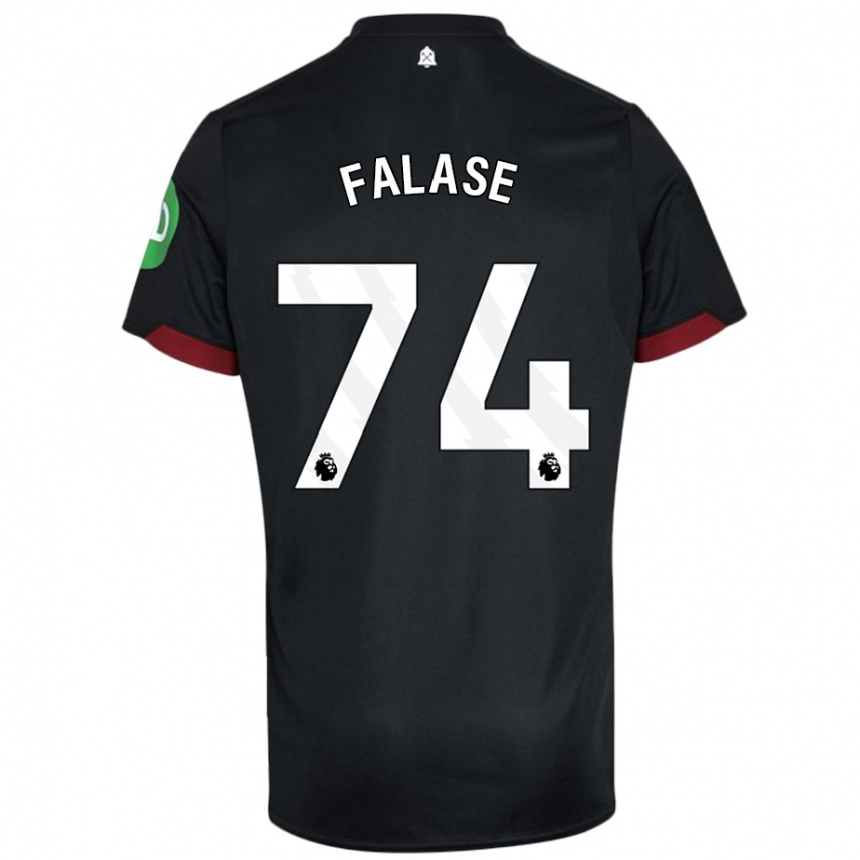 Enfant Football Maillot Asher Falase #74 Noir Blanc Tenues Extérieur 2024/25 Canada