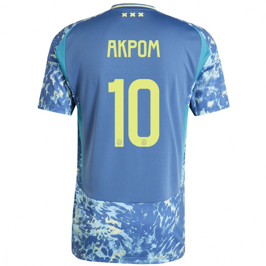 Enfant Football Maillot Chuba Akpom #10 Gris Bleu Jaune Tenues Extérieur 2024/25 Canada