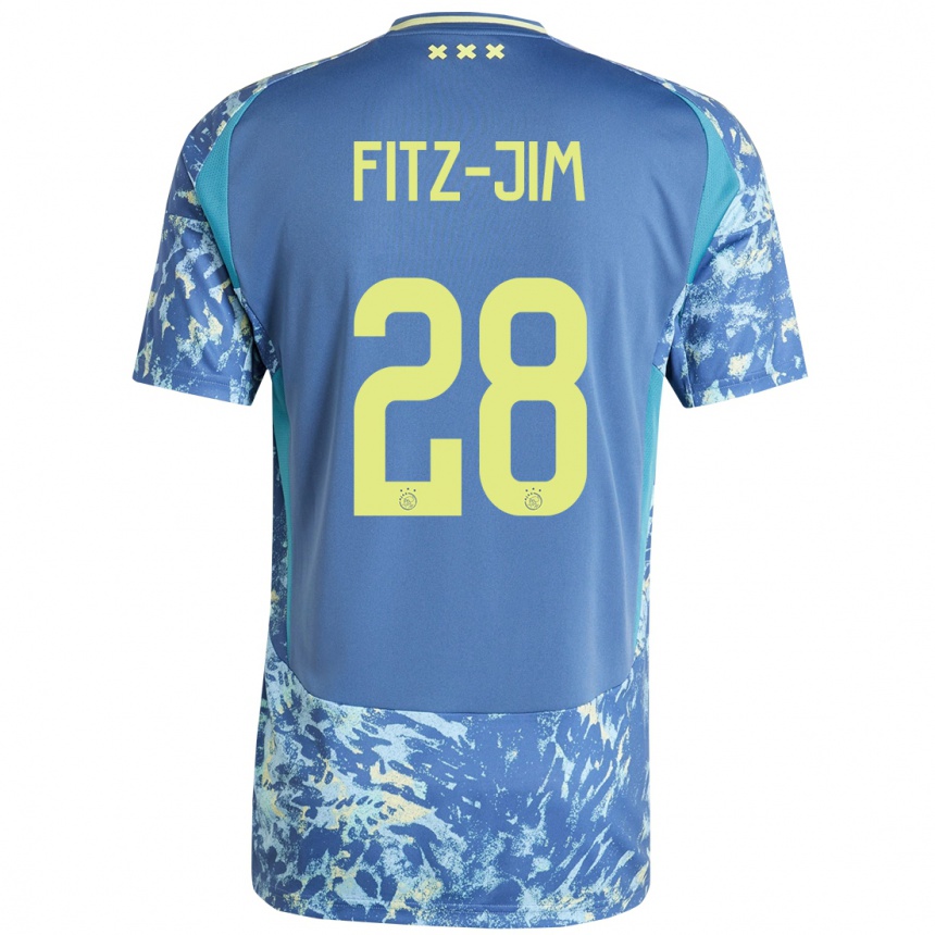 Kids Football Kian Fitz-Jim #28 Grey Blue Yellow Away Jersey 2024/25 T-Shirt Canada