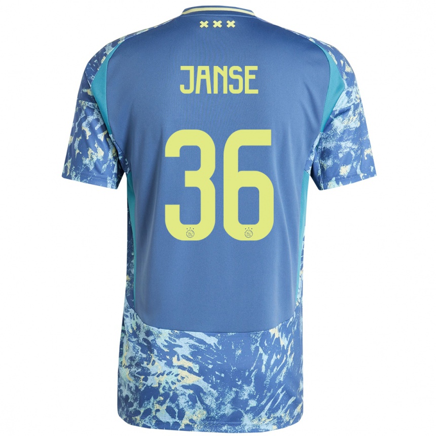 Kids Football Dies Janse #36 Grey Blue Yellow Away Jersey 2024/25 T-Shirt Canada