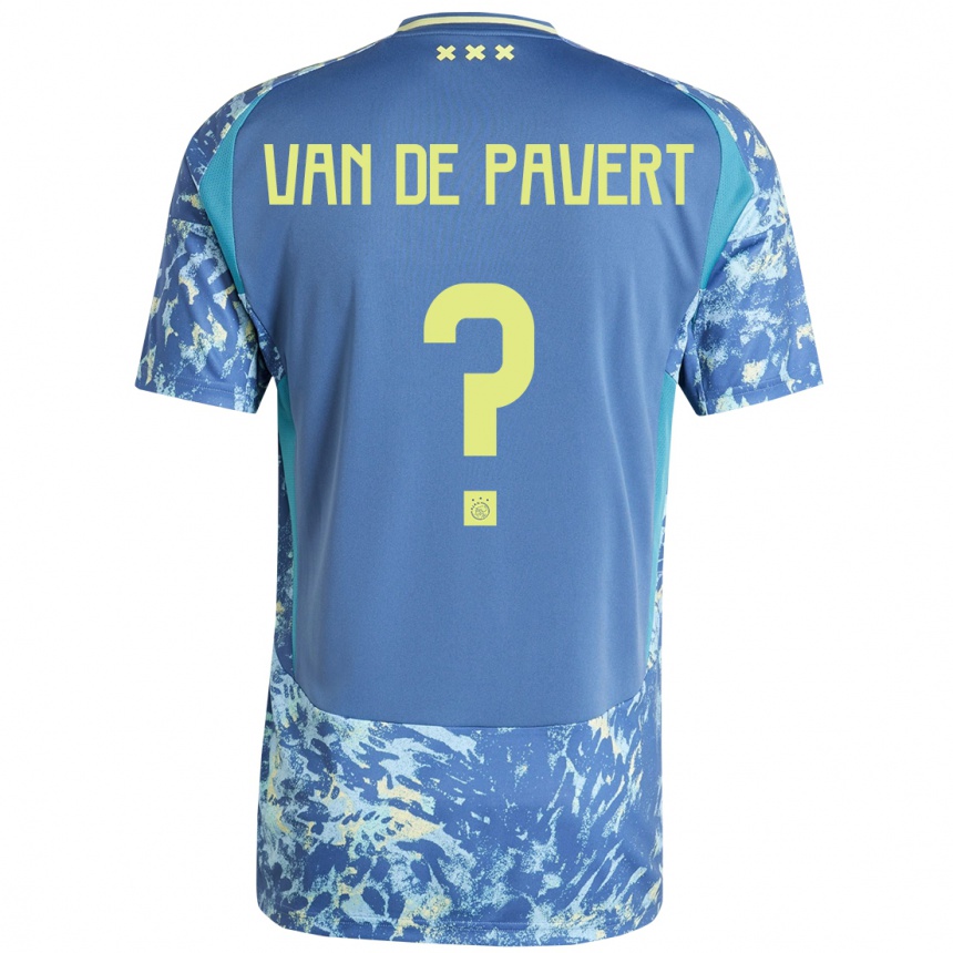 Enfant Football Maillot Ryan Van De Pavert #0 Gris Bleu Jaune Tenues Extérieur 2024/25 Canada