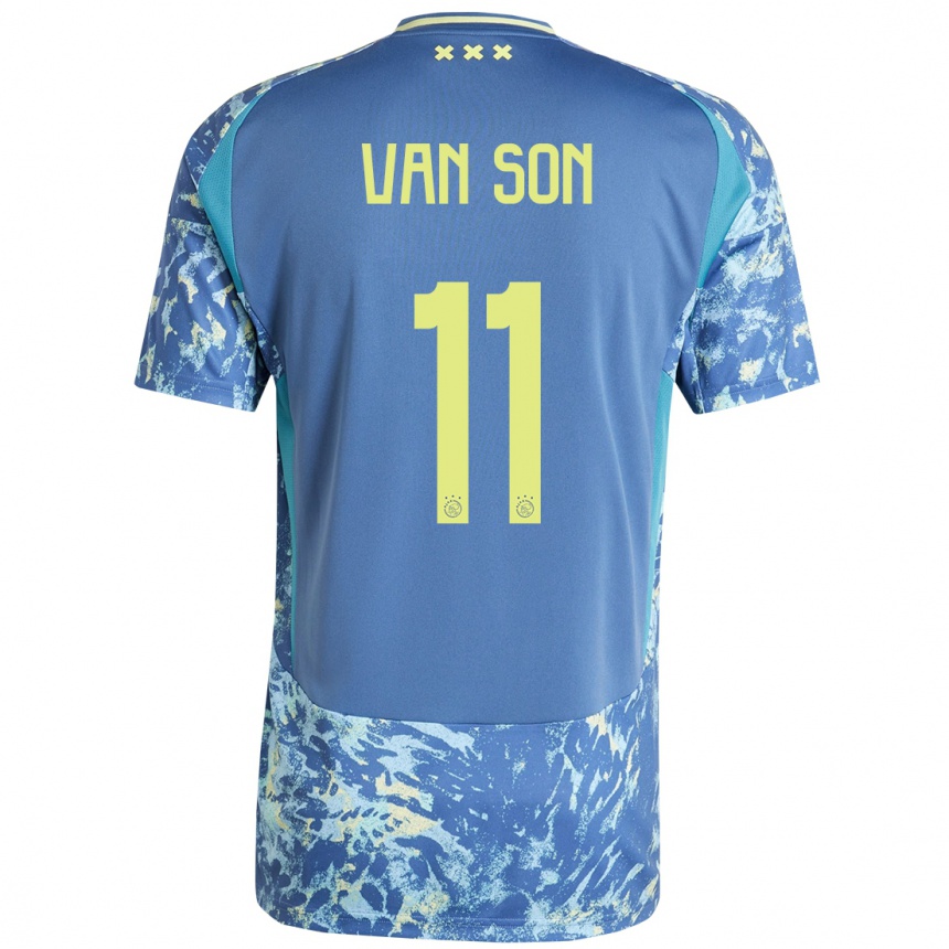 Enfant Football Maillot Daniël Van Son #11 Gris Bleu Jaune Tenues Extérieur 2024/25 Canada