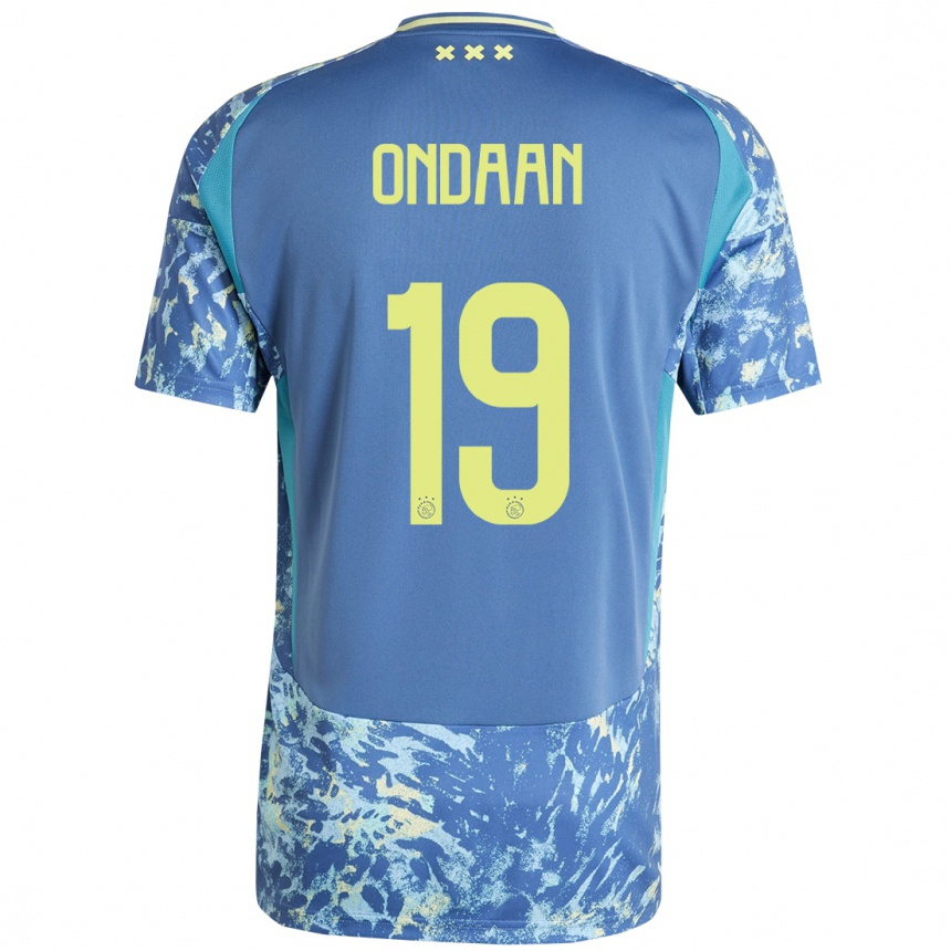 Enfant Football Maillot Terell Ondaan #19 Gris Bleu Jaune Tenues Extérieur 2024/25 Canada