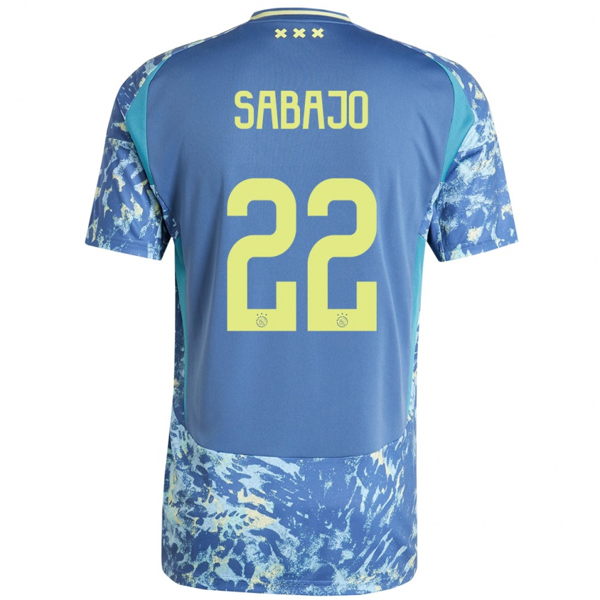 Enfant Football Maillot Quinty Sabajo #22 Gris Bleu Jaune Tenues Extérieur 2024/25 Canada