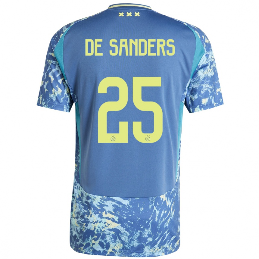 Enfant Football Maillot Kay-Lee De Sanders #25 Gris Bleu Jaune Tenues Extérieur 2024/25 Canada