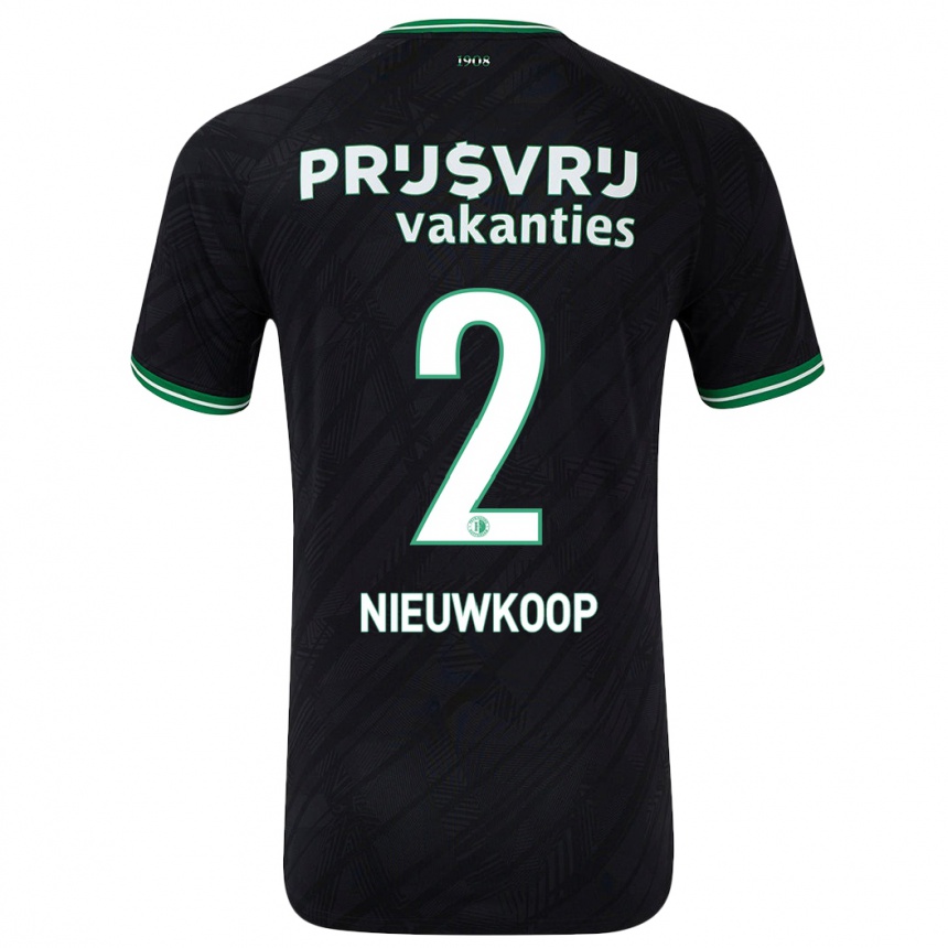 Kids Football Bart Nieuwkoop #2 Black Green Away Jersey 2024/25 T-Shirt Canada