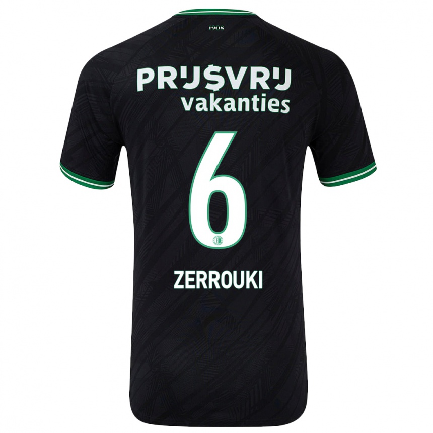 Kids Football Ramiz Zerrouki #6 Black Green Away Jersey 2024/25 T-Shirt Canada