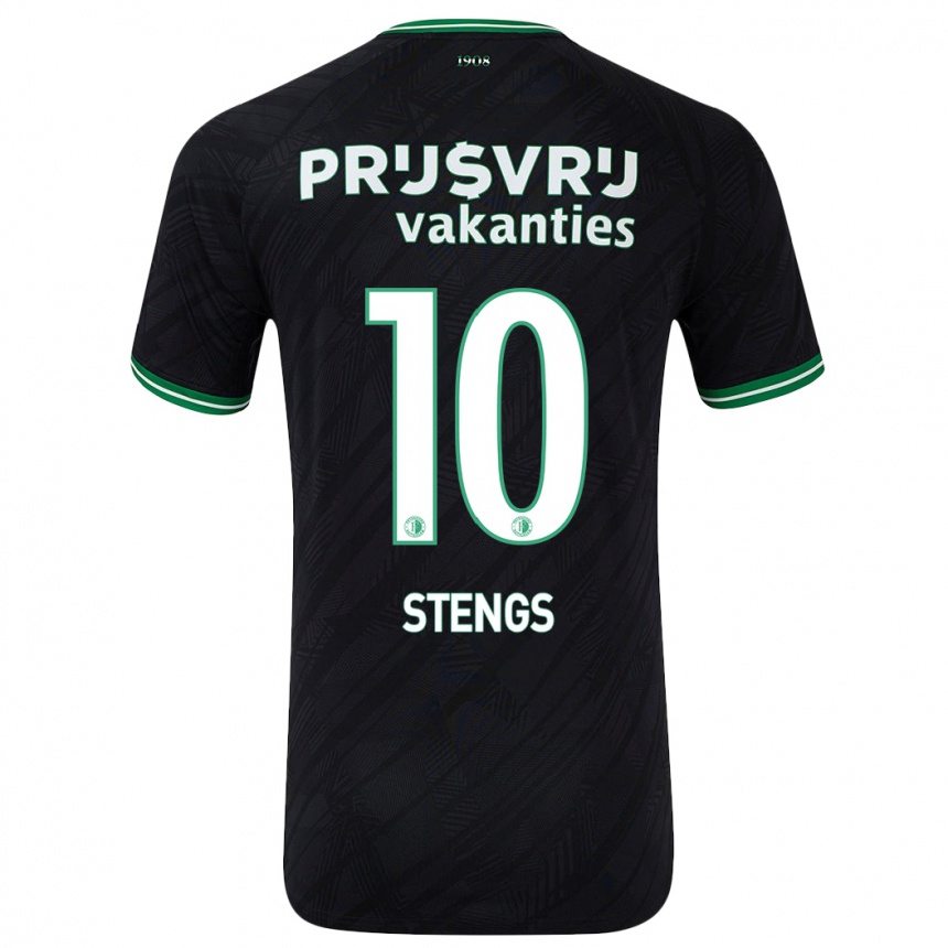 Kids Football Calvin Stengs #10 Black Green Away Jersey 2024/25 T-Shirt Canada