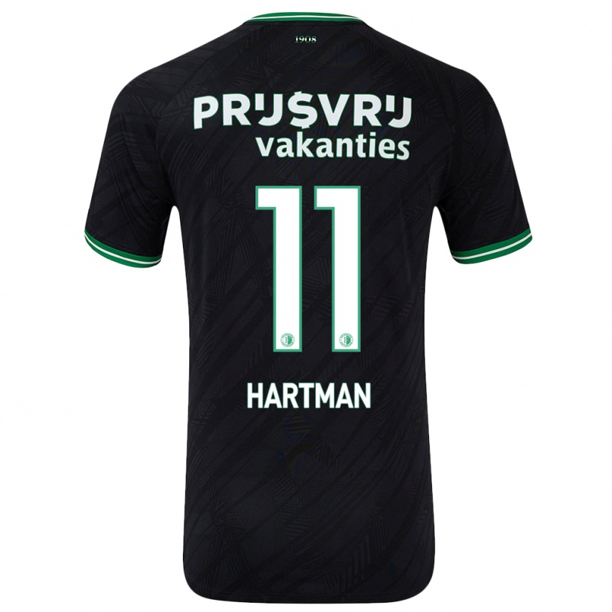 Enfant Football Maillot Quilindschy Hartman #11 Noir Vert Tenues Extérieur 2024/25 Canada