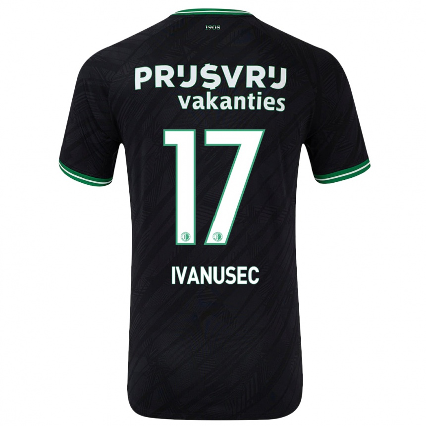 Kids Football Luka Ivanusec #17 Black Green Away Jersey 2024/25 T-Shirt Canada