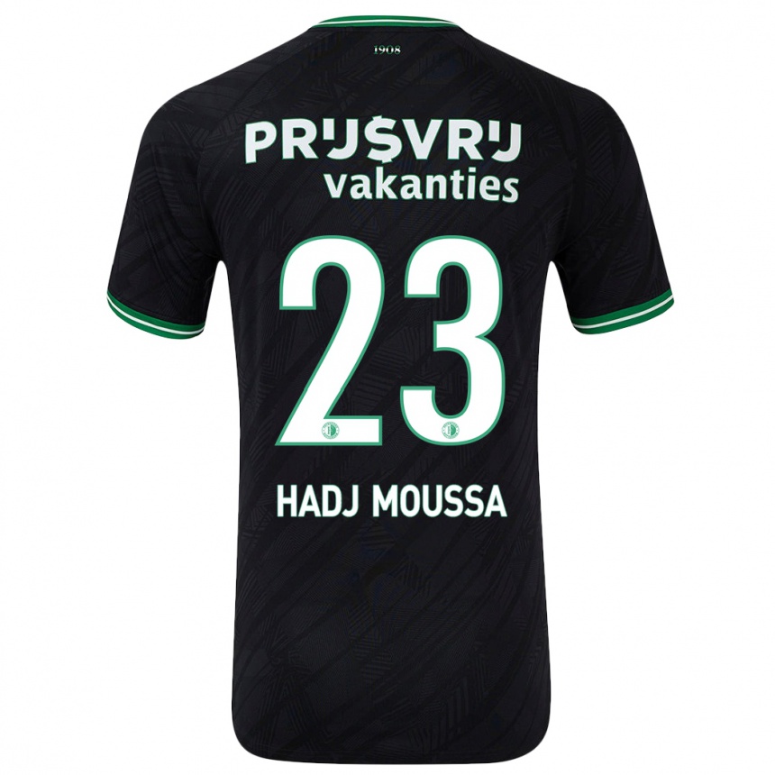 Kids Football Anis Hadj Moussa #23 Black Green Away Jersey 2024/25 T-Shirt Canada