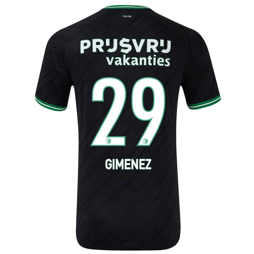 Kids Football Santiago Gimenez #29 Black Green Away Jersey 2024/25 T-Shirt Canada