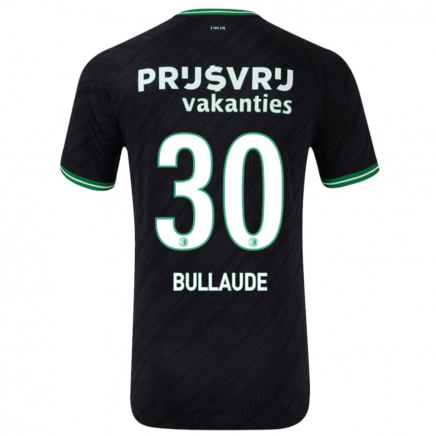 Kids Football Ezequiel Bullaude #30 Black Green Away Jersey 2024/25 T-Shirt Canada