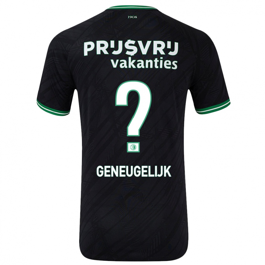 Kids Football Ivar Geneugelijk #0 Black Green Away Jersey 2024/25 T-Shirt Canada