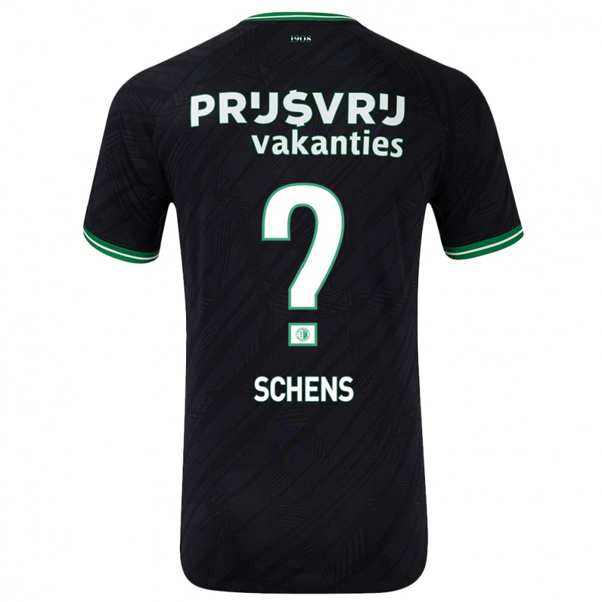 Kids Football Twan Schens #0 Black Green Away Jersey 2024/25 T-Shirt Canada