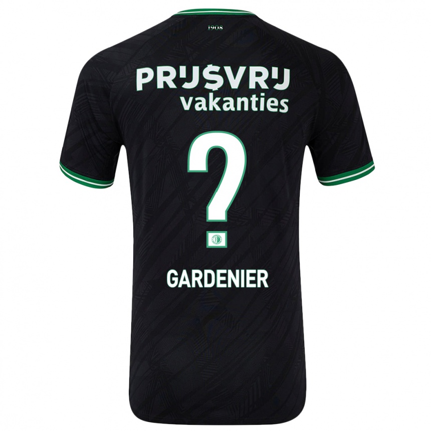 Enfant Football Maillot Lucas Gardenier #0 Noir Vert Tenues Extérieur 2024/25 Canada