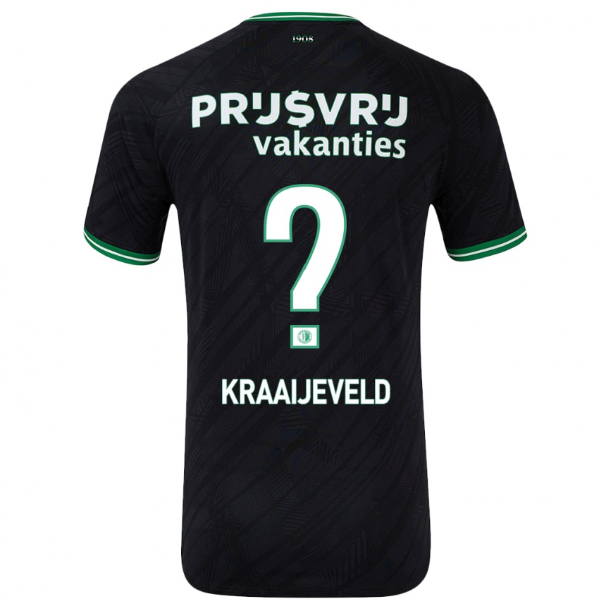 Enfant Football Maillot Thijs Kraaijeveld #0 Noir Vert Tenues Extérieur 2024/25 Canada