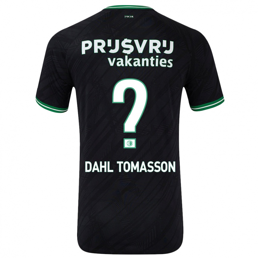 Kids Football Luca Dahl Tomasson #0 Black Green Away Jersey 2024/25 T-Shirt Canada