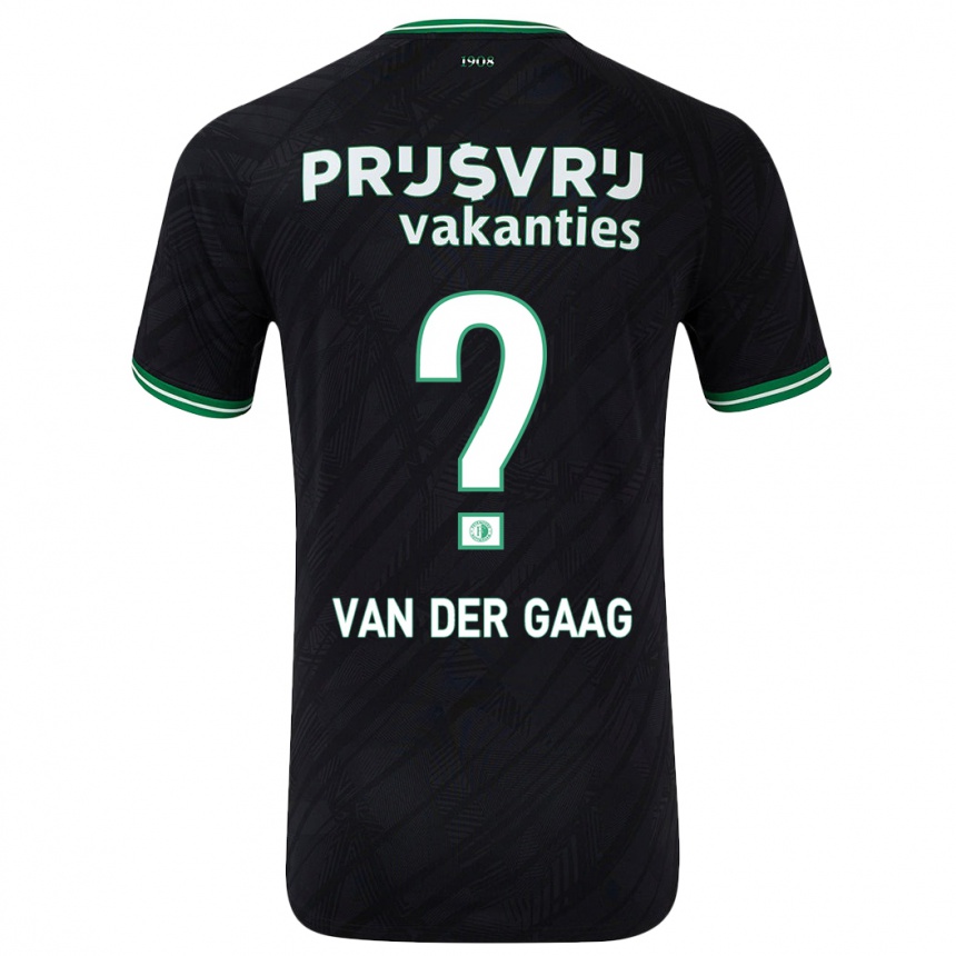 Kids Football Bo Van Der Gaag #0 Black Green Away Jersey 2024/25 T-Shirt Canada