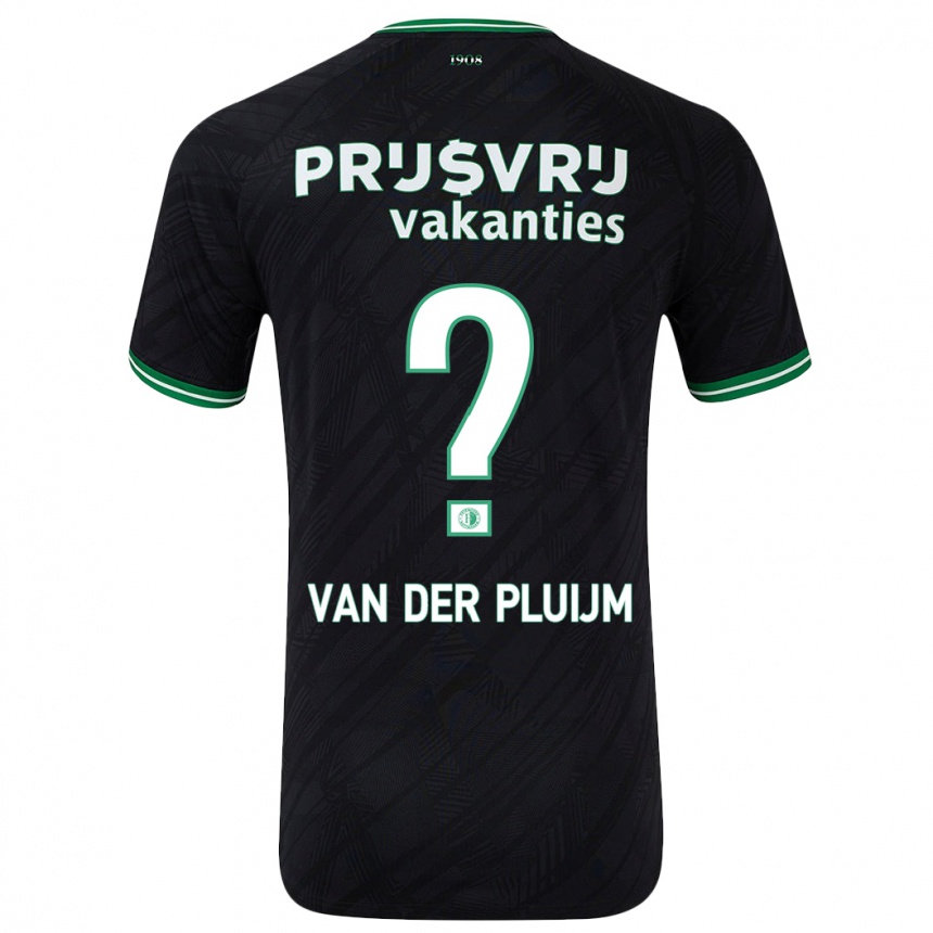 Kids Football Marvin Van Der Pluijm #0 Black Green Away Jersey 2024/25 T-Shirt Canada