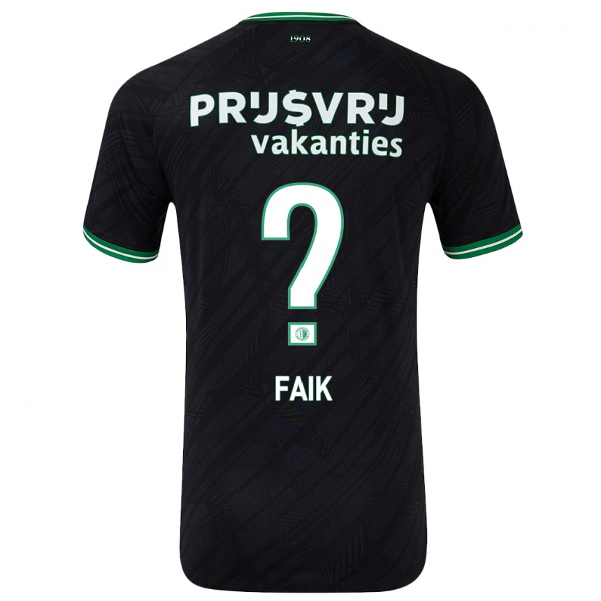 Enfant Football Maillot Ibrahim Faik #0 Noir Vert Tenues Extérieur 2024/25 Canada