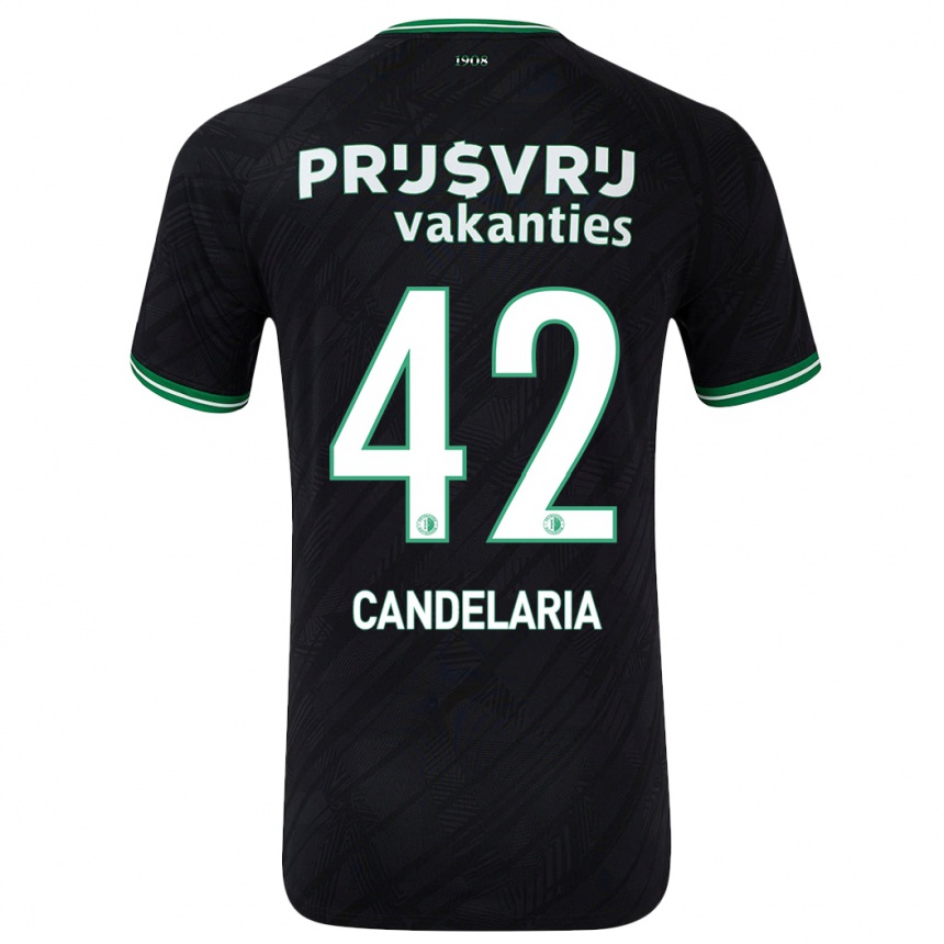 Enfant Football Maillot Jayden Candelaria #42 Noir Vert Tenues Extérieur 2024/25 Canada