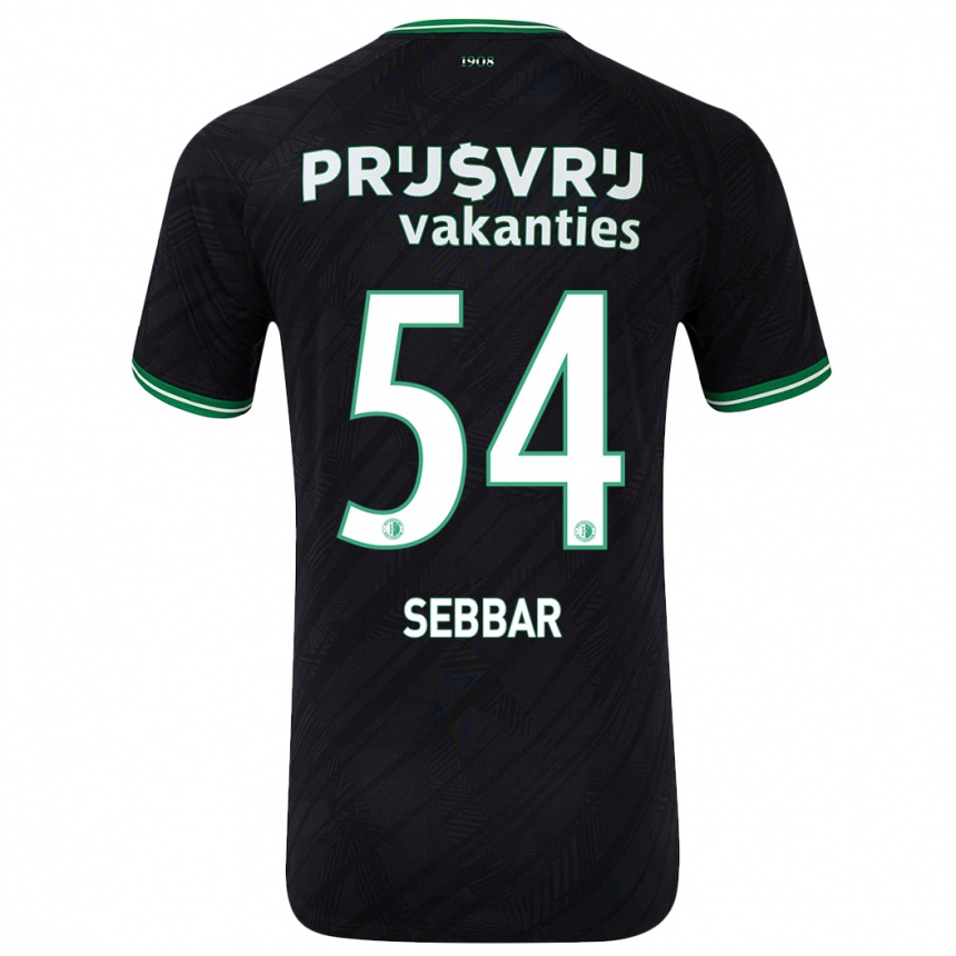 Enfant Football Maillot Marouane Sebbar #54 Noir Vert Tenues Extérieur 2024/25 Canada