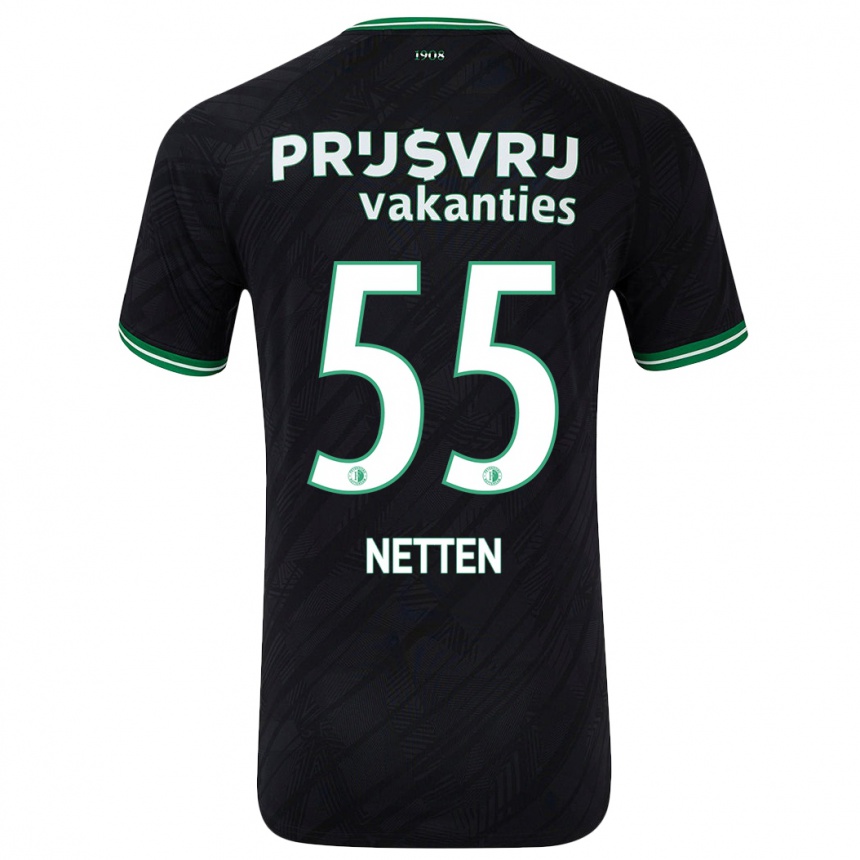 Enfant Football Maillot Luc Netten #55 Noir Vert Tenues Extérieur 2024/25 Canada