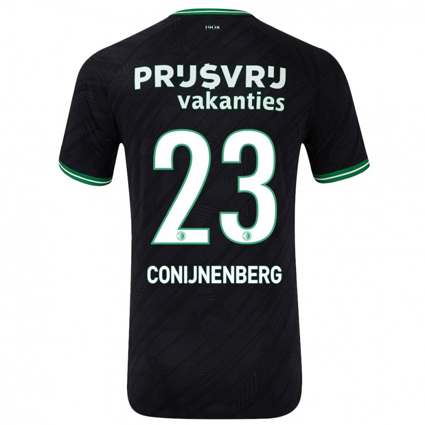 Kids Football Jada Conijnenberg #23 Black Green Away Jersey 2024/25 T-Shirt Canada