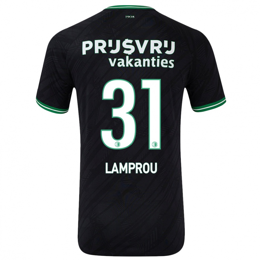 Enfant Football Maillot Kostas Lamprou #31 Noir Vert Tenues Extérieur 2024/25 Canada