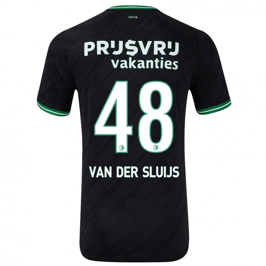 Kids Football Joep Van Der Sluijs #48 Black Green Away Jersey 2024/25 T-Shirt Canada