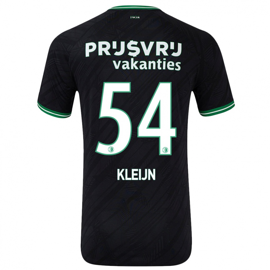 Kids Football Mike Kleijn #54 Black Green Away Jersey 2024/25 T-Shirt Canada