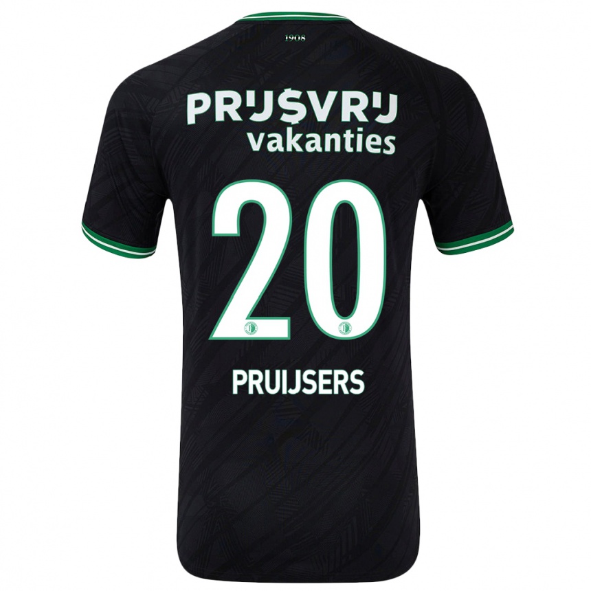 Enfant Football Maillot Tom Pruijsers #20 Noir Vert Tenues Extérieur 2024/25 Canada