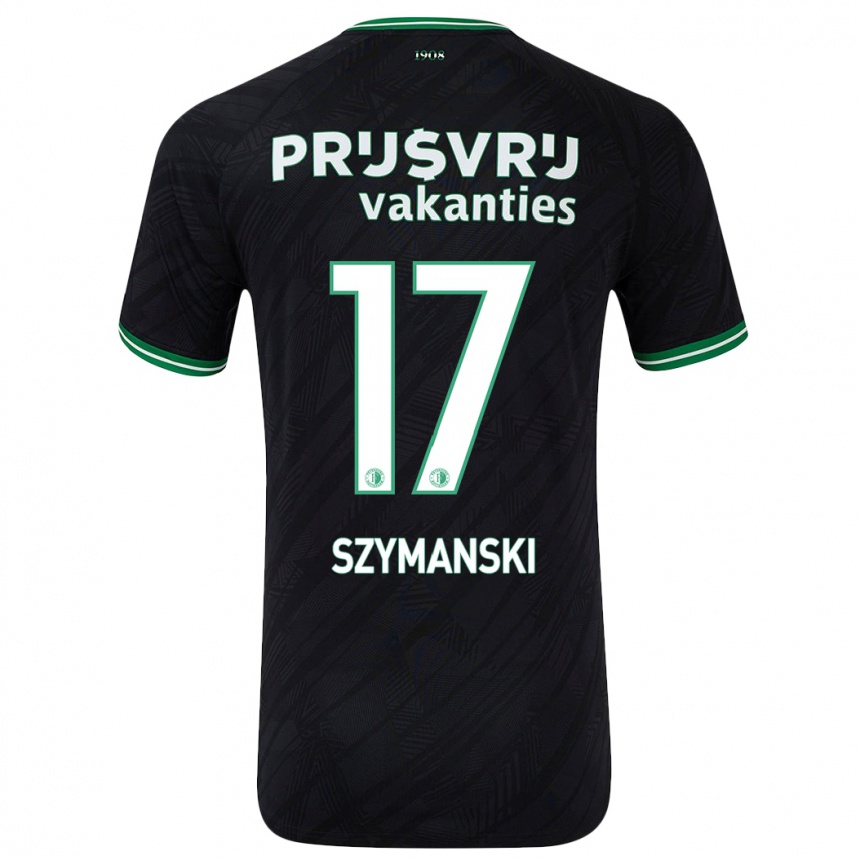 Kids Football Sebastian Szymanski #17 Black Green Away Jersey 2024/25 T-Shirt Canada