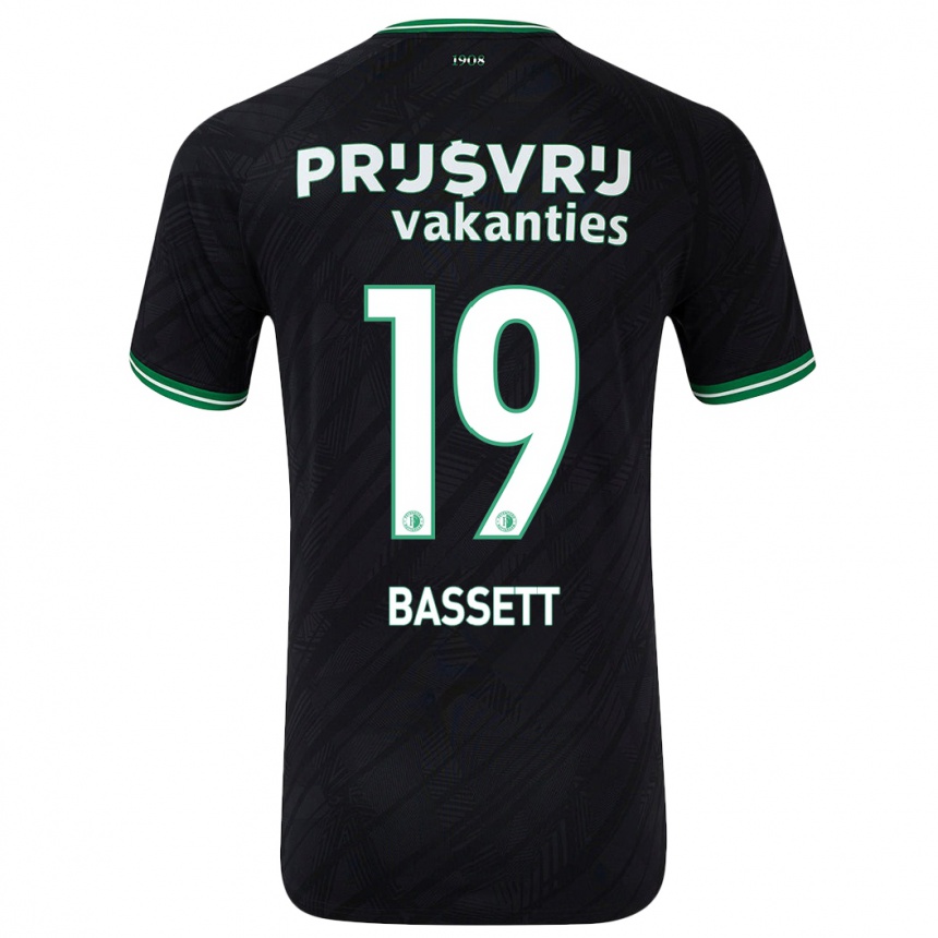 Enfant Football Maillot Cole Bassett #19 Noir Vert Tenues Extérieur 2024/25 Canada