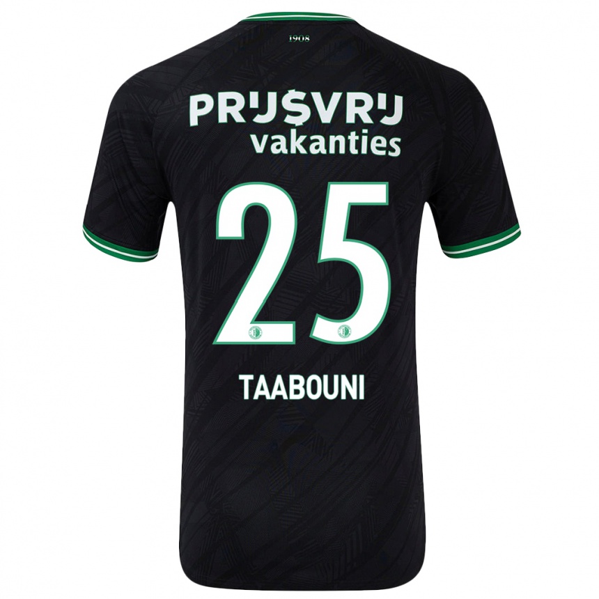 Enfant Football Maillot Mohamed Taabouni #25 Noir Vert Tenues Extérieur 2024/25 Canada