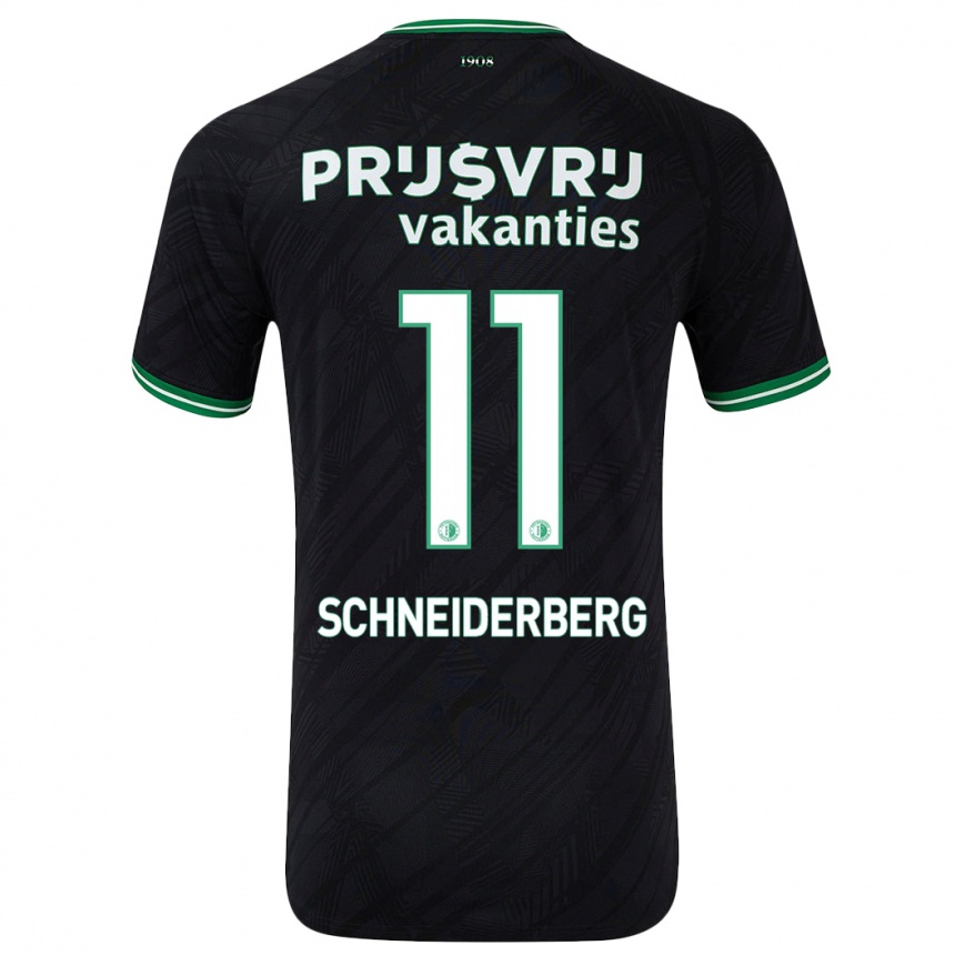 Kids Football July Schneiderberg #11 Black Green Away Jersey 2024/25 T-Shirt Canada