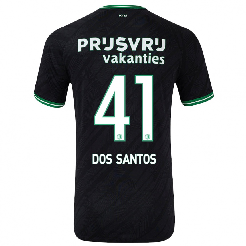 Kids Football Giuliany Ben-David Dos Santos #41 Black Green Away Jersey 2024/25 T-Shirt Canada