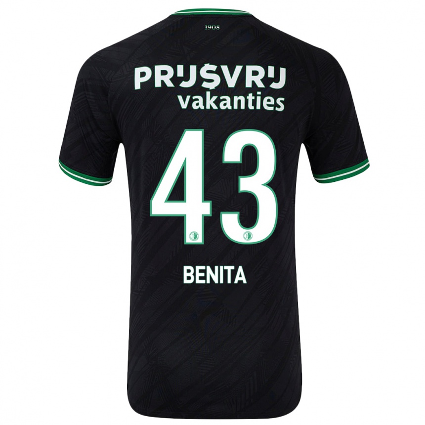 Kids Football Mimeirhel Benita #43 Black Green Away Jersey 2024/25 T-Shirt Canada