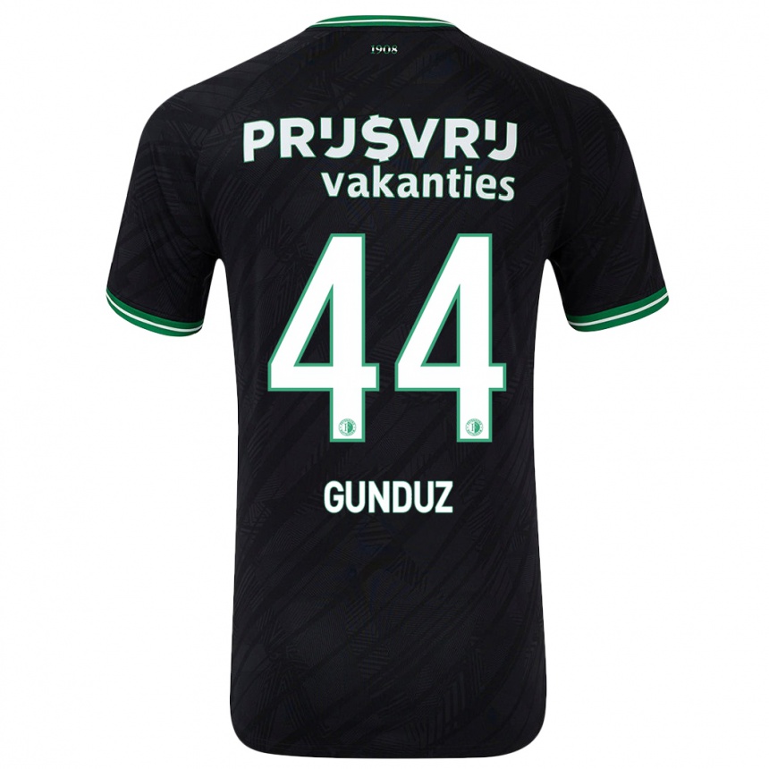 Kids Football Omer Gunduz #44 Black Green Away Jersey 2024/25 T-Shirt Canada