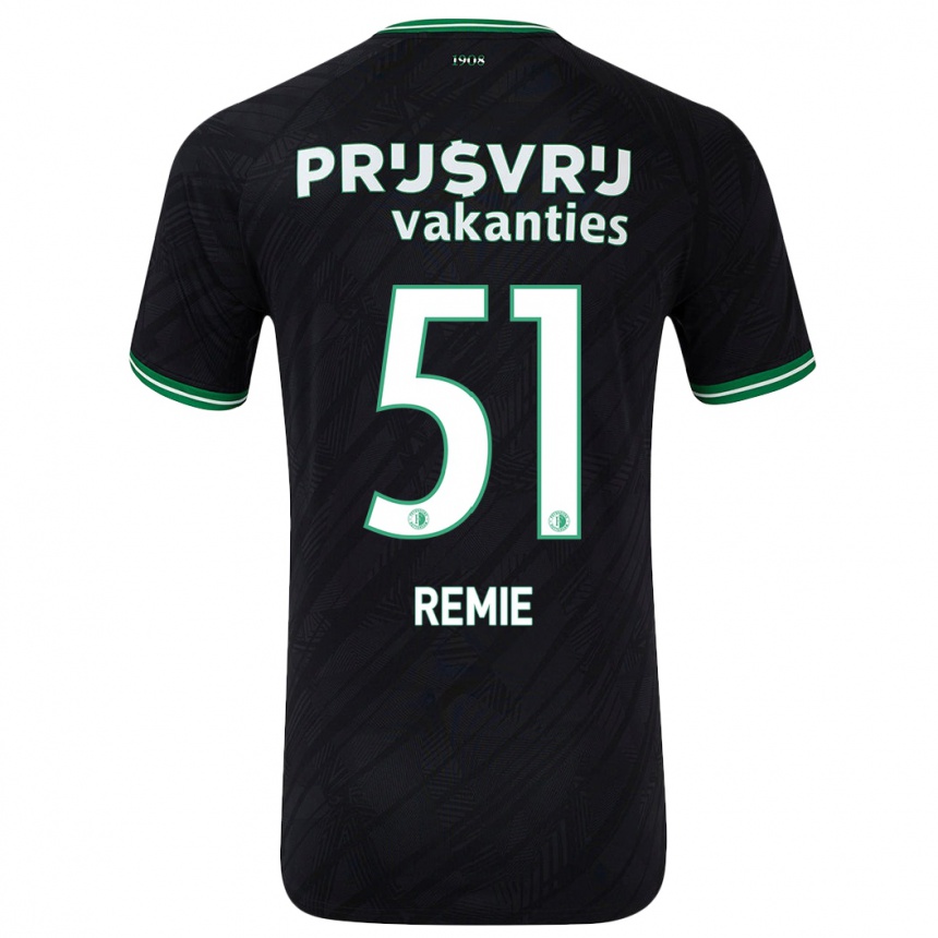 Kids Football Devin Remie #51 Black Green Away Jersey 2024/25 T-Shirt Canada