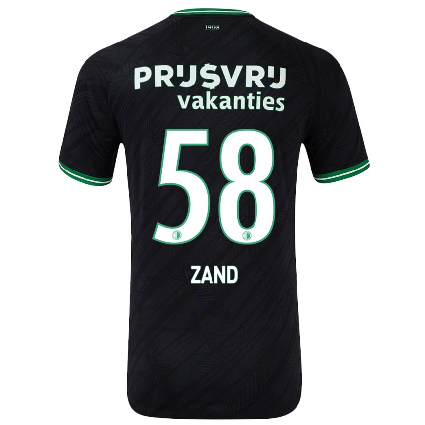 Kids Football Shiloht Zand #58 Black Green Away Jersey 2024/25 T-Shirt Canada