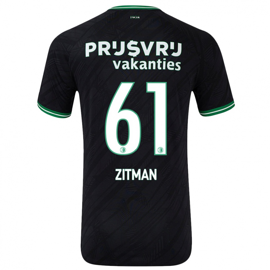 Enfant Football Maillot Sven Zitman #61 Noir Vert Tenues Extérieur 2024/25 Canada