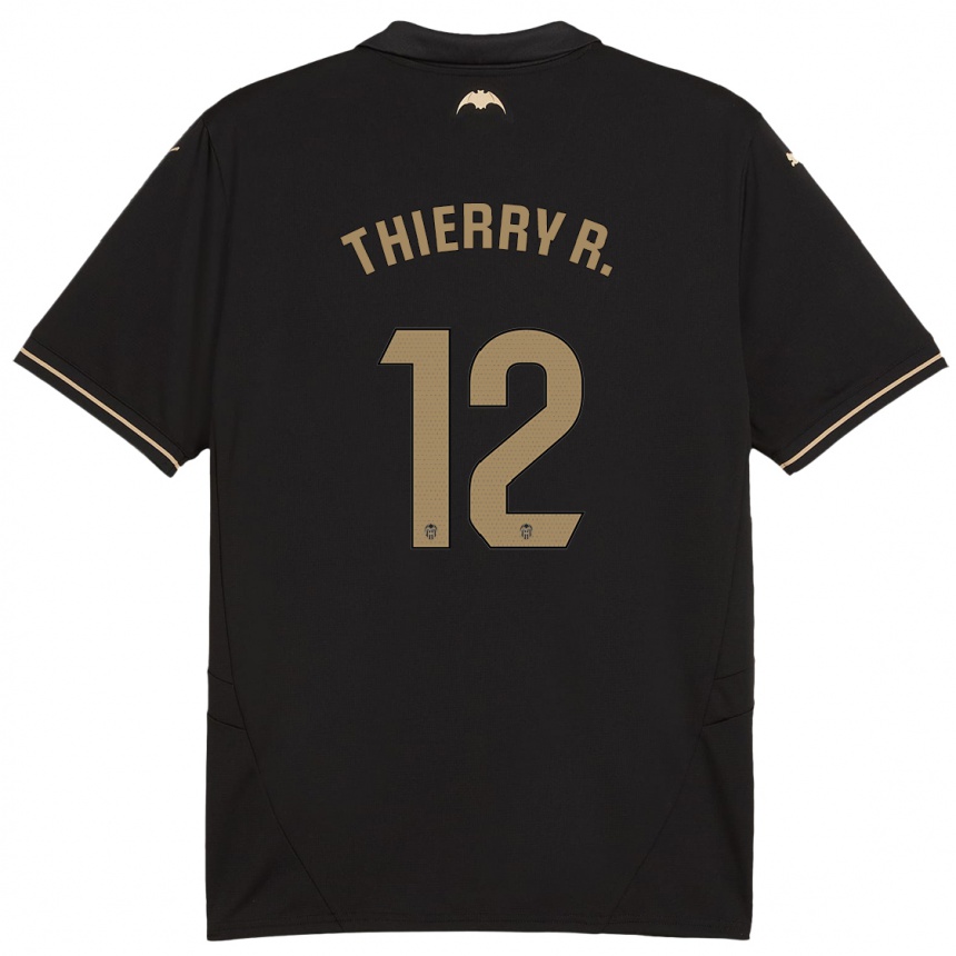 Kids Football Thierry Correia #12 Black Away Jersey 2024/25 T-Shirt Canada