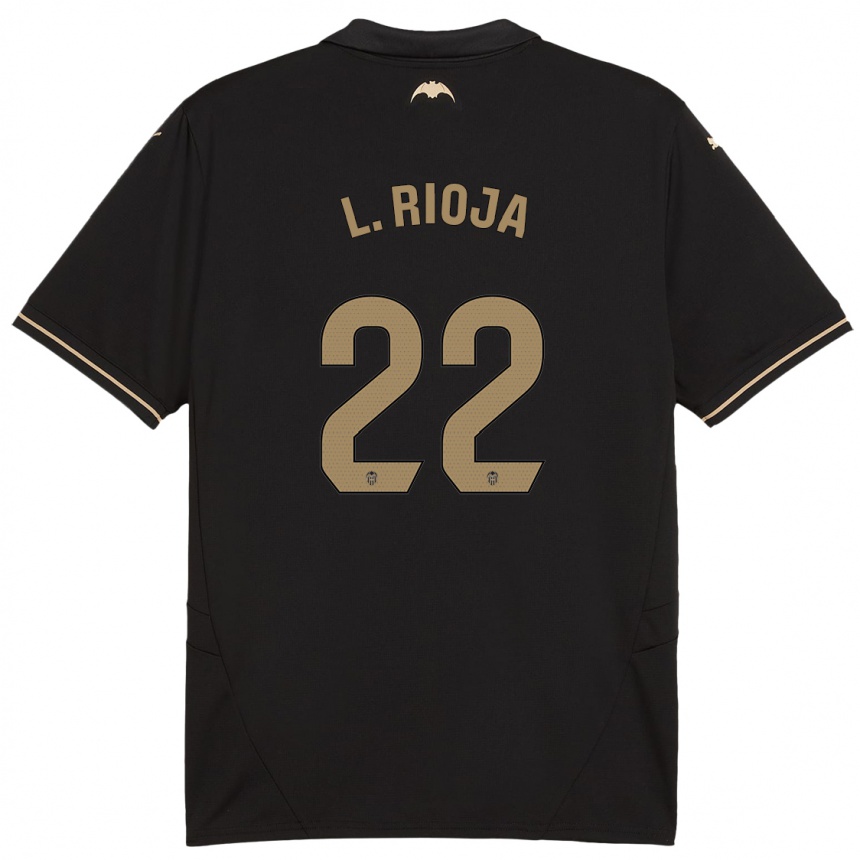 Kids Football Luis Rioja #22 Black Away Jersey 2024/25 T-Shirt Canada